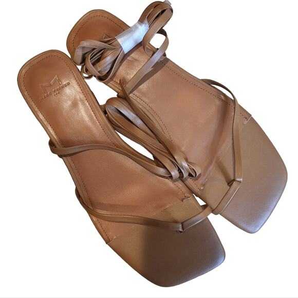 Marc Fisher LTD Square Toe Strappy Thong Sandal Brown 11 - Picture 5 of 7